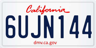 CA license plate 6UJN144
