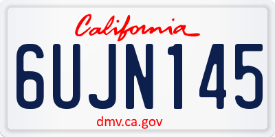 CA license plate 6UJN145
