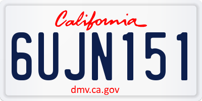 CA license plate 6UJN151
