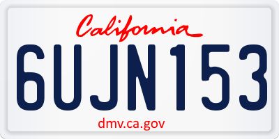 CA license plate 6UJN153
