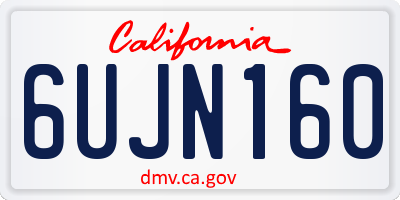 CA license plate 6UJN160
