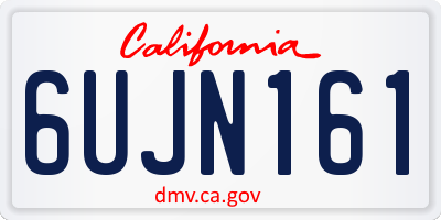 CA license plate 6UJN161