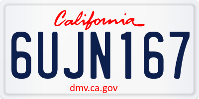 CA license plate 6UJN167