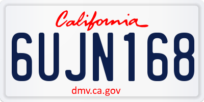 CA license plate 6UJN168