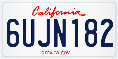 CA license plate 6UJN182