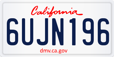 CA license plate 6UJN196