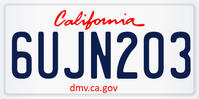 CA license plate 6UJN203