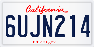 CA license plate 6UJN214