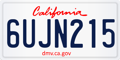 CA license plate 6UJN215