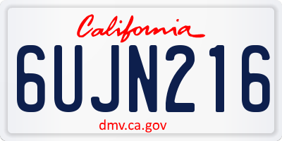 CA license plate 6UJN216