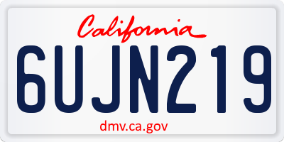 CA license plate 6UJN219