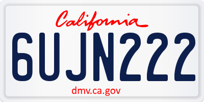 CA license plate 6UJN222