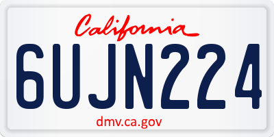 CA license plate 6UJN224