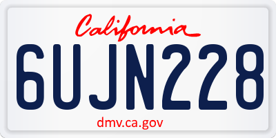 CA license plate 6UJN228