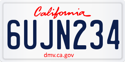 CA license plate 6UJN234