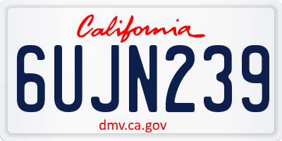 CA license plate 6UJN239