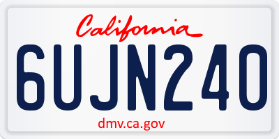 CA license plate 6UJN240