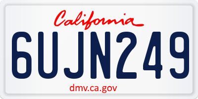 CA license plate 6UJN249