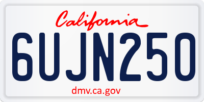 CA license plate 6UJN250