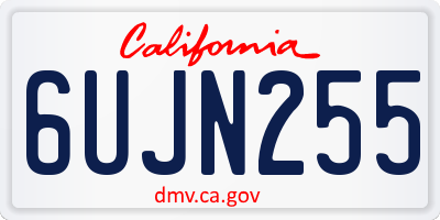 CA license plate 6UJN255