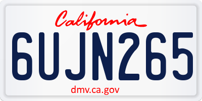 CA license plate 6UJN265