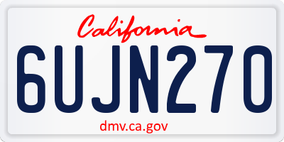 CA license plate 6UJN270