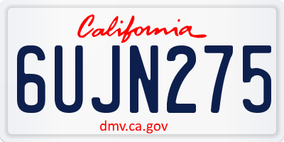 CA license plate 6UJN275