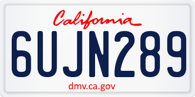 CA license plate 6UJN289