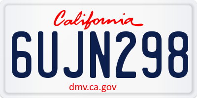 CA license plate 6UJN298