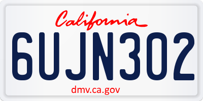 CA license plate 6UJN302