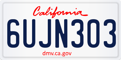 CA license plate 6UJN303
