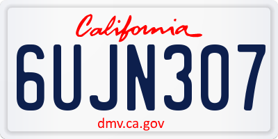 CA license plate 6UJN307