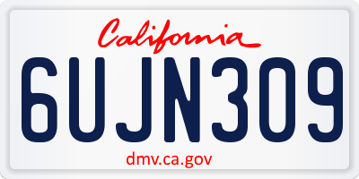 CA license plate 6UJN309