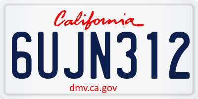 CA license plate 6UJN312