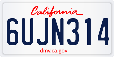 CA license plate 6UJN314
