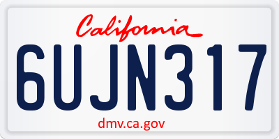 CA license plate 6UJN317