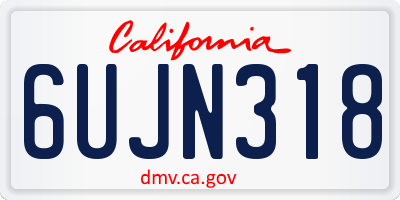 CA license plate 6UJN318