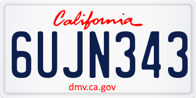 CA license plate 6UJN343