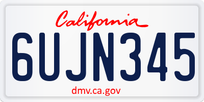CA license plate 6UJN345