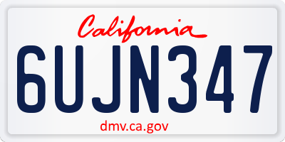 CA license plate 6UJN347