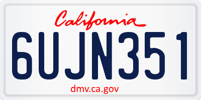 CA license plate 6UJN351