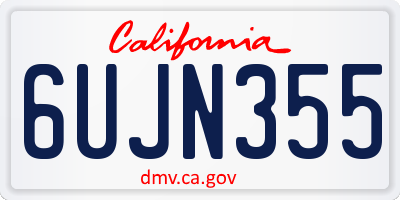 CA license plate 6UJN355