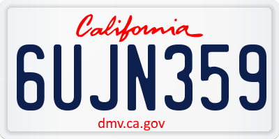 CA license plate 6UJN359
