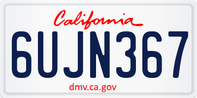 CA license plate 6UJN367