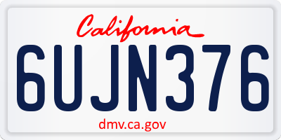 CA license plate 6UJN376