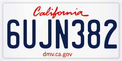 CA license plate 6UJN382