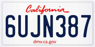 CA license plate 6UJN387