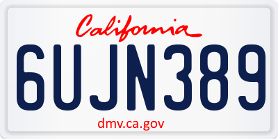 CA license plate 6UJN389