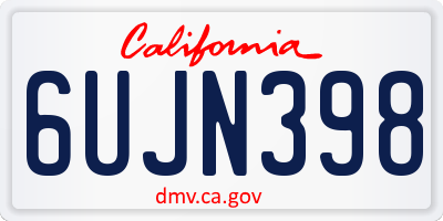 CA license plate 6UJN398