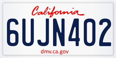 CA license plate 6UJN402